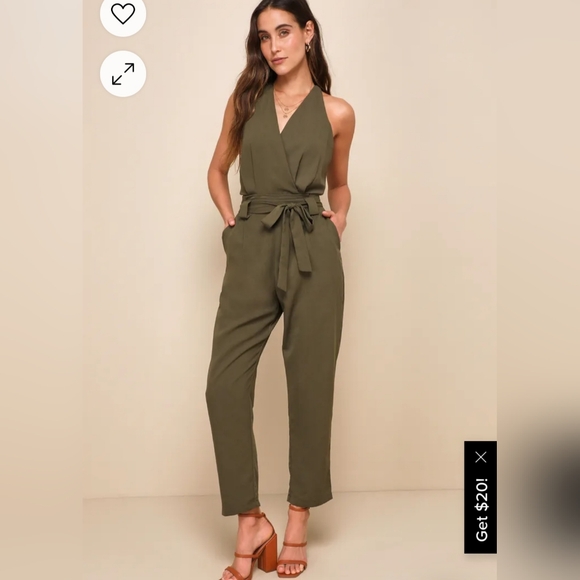 Lulus in the city olive romper jumpsuit xs nwt - Picture 1 of 4